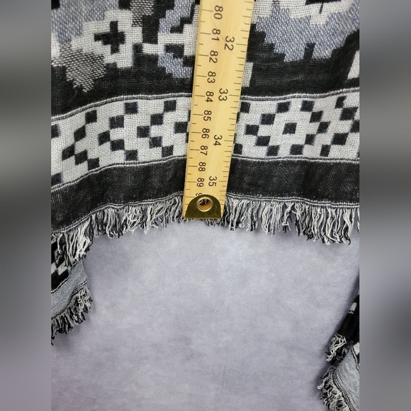 ZIZZI Black & White Southwest Boho Aztec Pattern Kimono Small /Medium - Picture 6 of 6